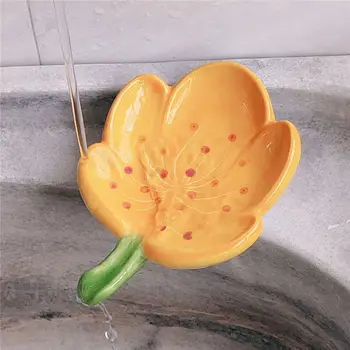 Практичен Самоотводящийся Душ в Банята Запазва Сух Сапун Поставка за сапун във формата на цвете препарат за съдове Държач за сапун