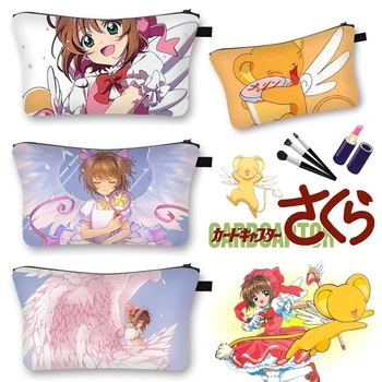 Пътна косметичка Cardcaptor Sakura Водоустойчив преносими, козметични чанти за грим, по-голямата голям пътна чанта-органайзер, чанта за съхранение на тоалетни принадлежности