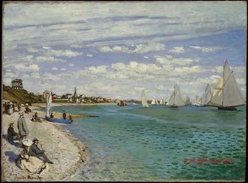 Ръчно рисувани с маслени бои в стила на импресионизма, репродукция на известната работа, високо качество на картина върху платно с морски пейзажи за декор