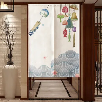 Сакура цъфтят Noren Koi Crane Японска завеса Noren, Японска завеса Входна Фън шуй Врата завеса