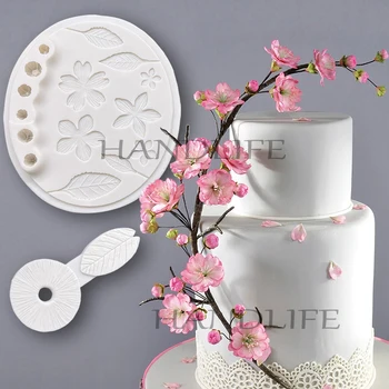 Силиконова форма за печене на торта Sakura, Инструменти за производство на шоколадови кексчета, инструменти за украса на тортата фондан