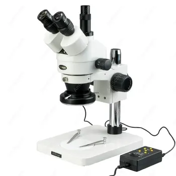 Стереомикроскоп с инспекционным увеличение-AmScope Доставя стереомикроскоп с тринокулярным увеличаване 7X-90X със 144-led 4-зонната осветление