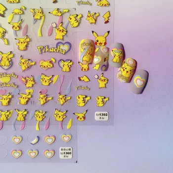 Стикер за нокти Pokemon Pikachu Карикатура Сладък Самоклеящийся Студент Децата на Възрастни DIY Стикер Коледни Подаръци за Рожден Ден