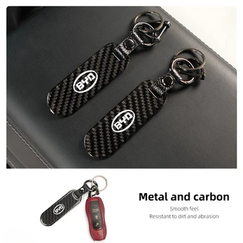 Тежка Метална Кола Ключодържател От Въглеродни Влакна за Ключове BYD F3 I3 F0 F6 S6 S8 E5 E6 G3 G6 L3 S7 M6 Tang Song Кинг Юан Max