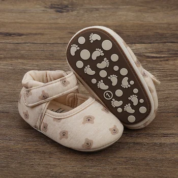 Удобни стъпала: Чаровна пролет детски обувки с шарките на Мечок от Анимационен филм - Мека, нескользящая и удобна за малките момчета и момичета 0-18 месеца