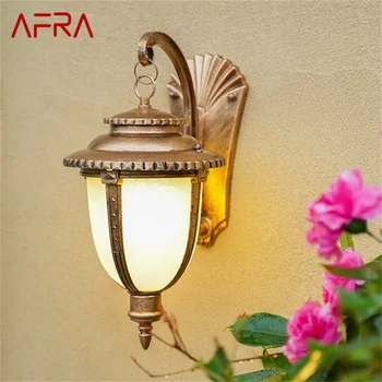 Улични ретро стенни аплици AFRA Light LED Водоустойчива бронзова лампа IP65 за декорация на верандата на къщата
