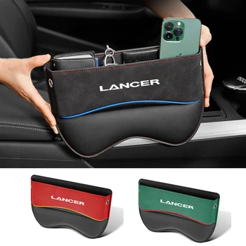Универсална кутия за съхранение на столчета за автомобил Mitsubishi Lancer, Органайзер за пропастта между автокреслами, Странична чанта за седалка, запазено отвор за зарядно кабел, аксесоар