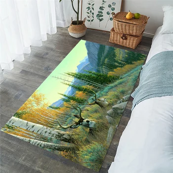 Фланелевый килим CLOOCL Живопис с участието на Лосове, 3D-принтованный килим с животни, спалня, хол, нескользящий впитывающий мат, директна доставка
