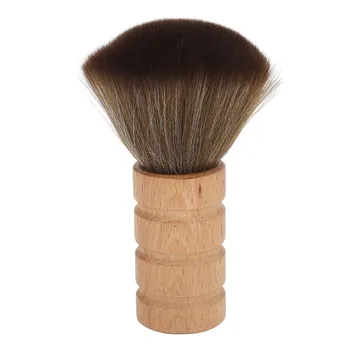 Фризьорски салон шейная парцал с удобен изземване, дървена дръжка, лесно, ефективно Подметающая косата Шейная четка за домашна употреба