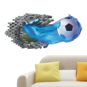 Футболен декорация за стени, здрава декоративна стикер за стая, подходяща за телевизионно фон, детска спалня, самоклеящийся 3D футболен декор