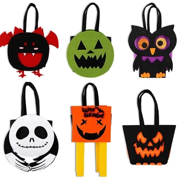 Чанта MissDeer за Хелоуин, тыквенная чанта за бонбони, чанта-тоут за фестивала на призраци, детски декоративен подпори, склад за детски подаръци