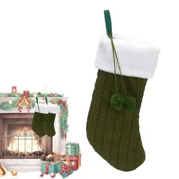 Чорапи за елхи, Коледни декоративни чорапи, чанти за подарък на стената, украса за партита, шоколад, Малки подаръци