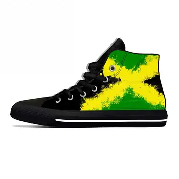 Ямайка Ямайски Флаг Патриотическая Модерен Класически и Ежедневни Тъканта, Обувки С Висок Берцем, Леки, Дишащи Мъжки И Дамски Маратонки С 3D Принтом
