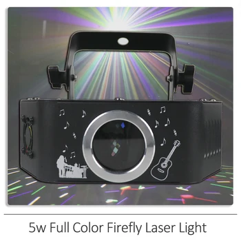 Ярък лазерен проектор Светулка мощност от 5 W за DJ бара, дискотека, парти, клуб DMX, Коледните осветление в помещението, сценични ефекти.